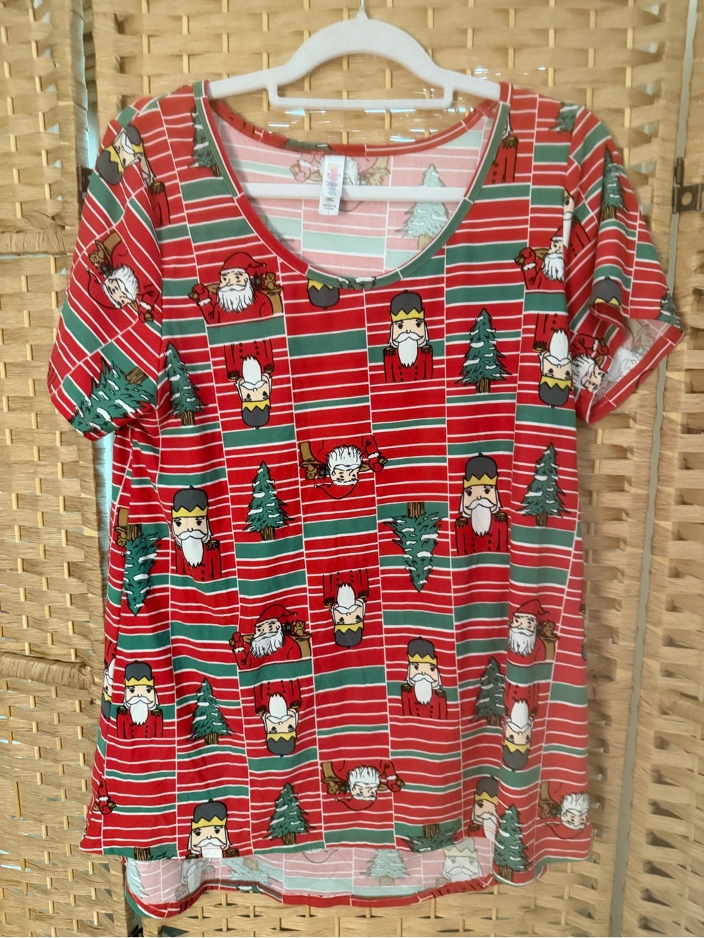 LuLaRoe Red Green Christmas Nutcracker Tunic